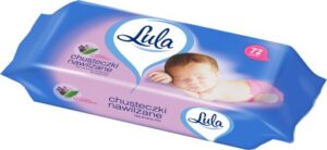 1. Chusteczki nawilżane LULA z aloesem 72szt białe
