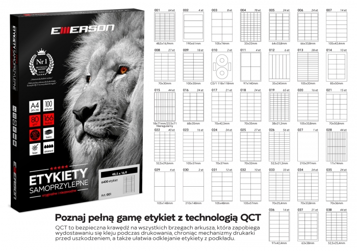 Etykiety A4 Emerson białe CD (100) NR. 10 - obrazek 2