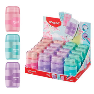 Temperówka z gumką MAPED CONNECT pastel 2 otwory