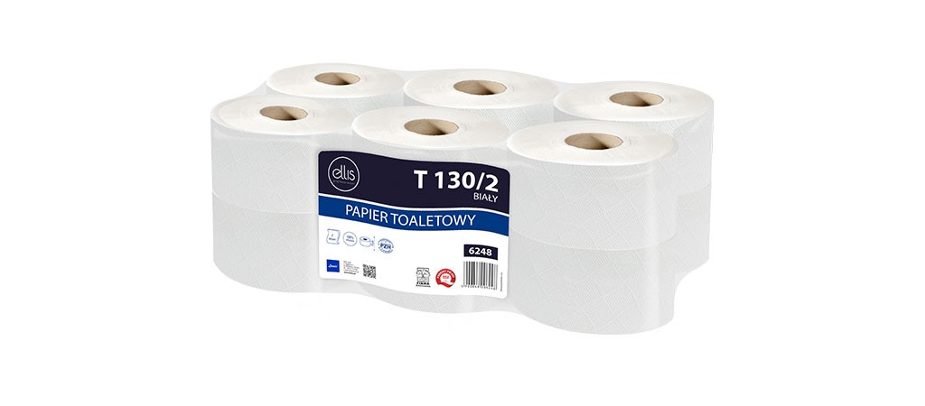 4. Papier toaletowy jumbo LAMIX PROFESSIONAL biały 130m 2warstwy celuloza - obrazek 2