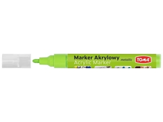 Marker akrylowy końcówka ścięta 2-5mm zielony jasny metalic TOMA TO-402