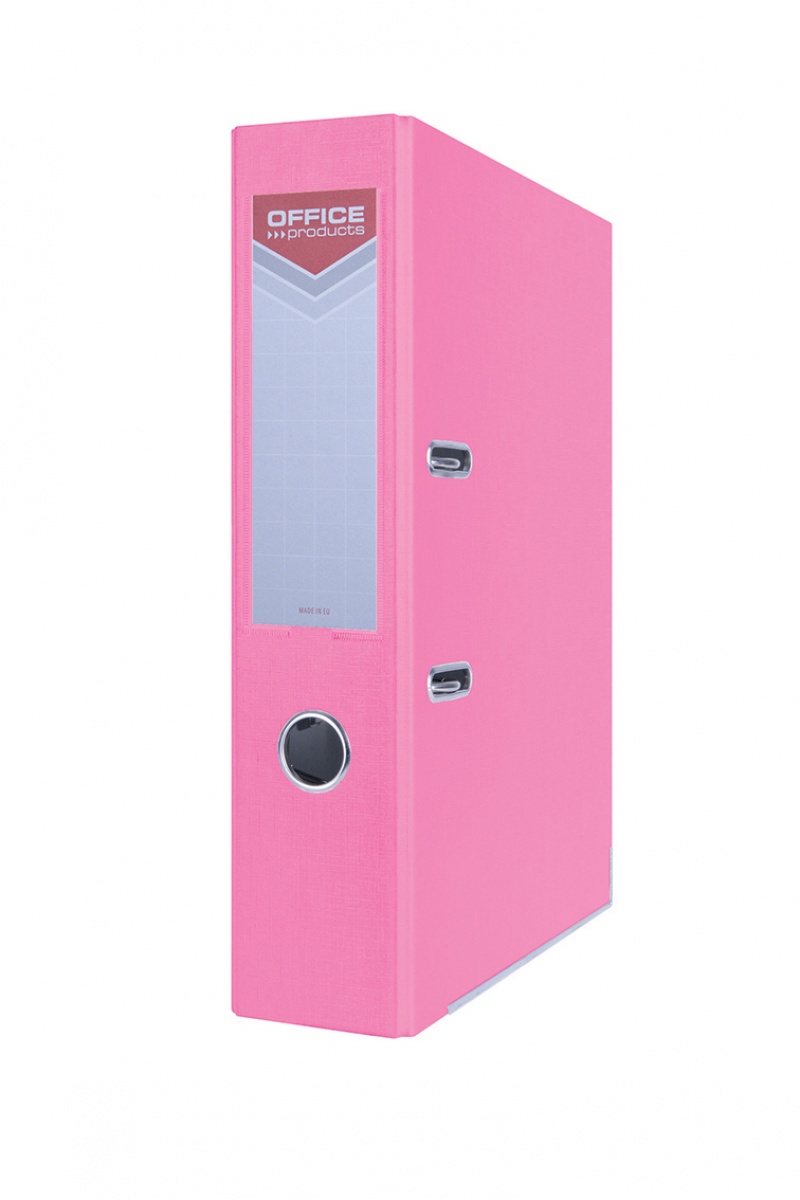 Segregator OFFICE PRODUCTS Officer z szyną, PP, A4/75mm, różowy - obrazek 2