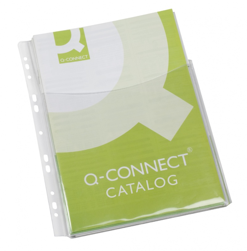 Koszulki na katalogi Q-CONNECT, PVC, 3/4A4, krystal, 180mikr., 5szt. - obrazek 2