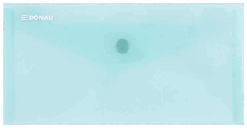Teczka kopertowa DONAU zatrzask, PP, DL, 180mikr., zielona