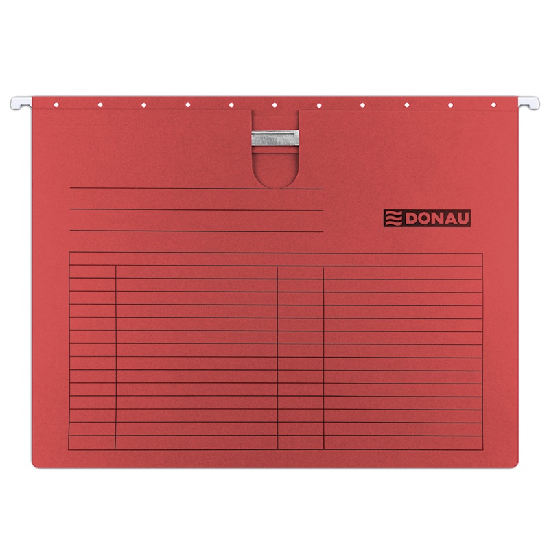 Teczka zawieszkowa DONAU z wąsem, A4, 230gsm, czerwona - obrazek 2