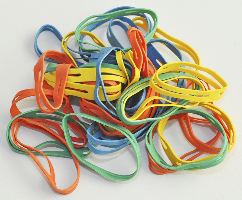 Gumki krzyżowe Q-CONNECT, 0,1kg, średnica 50mm, mix kolorów - obrazek 2