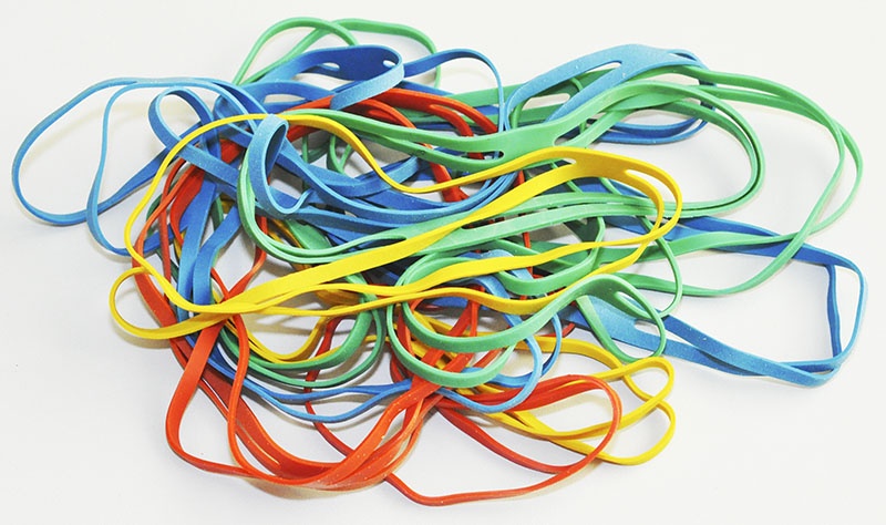 Gumki krzyżowe Q-CONNECT, 0,1kg, średnica 100mm, mix kolorów - obrazek 2