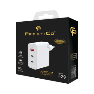 2. PrestiCo Ładowarka 65W na dwa gniazda 1x USB-A, 2 gniazda USB-C F29