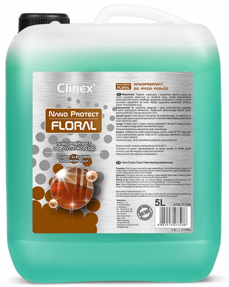 Preparat CLINEX Nano Protect Floral, do mycia podłóg, 5l - obrazek 2