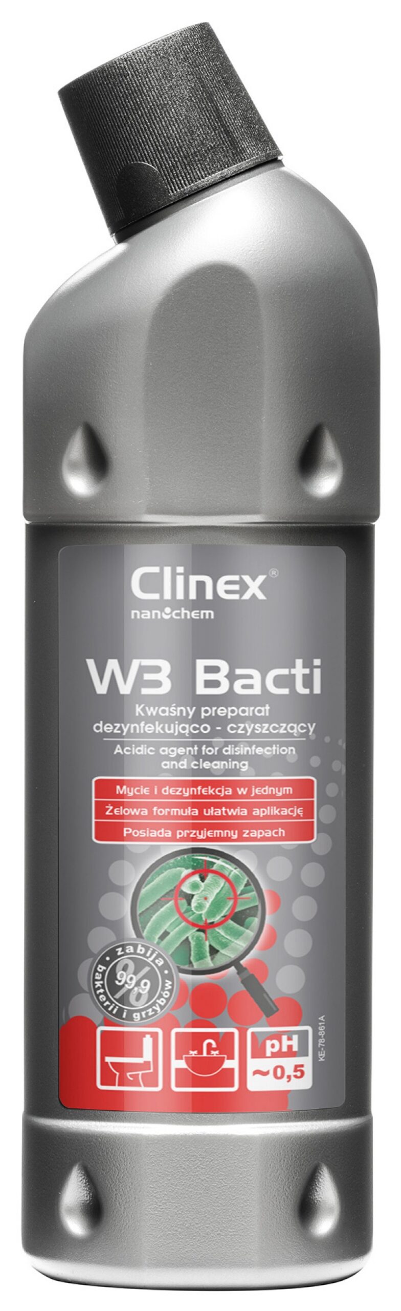 Preparat CLINEX W3 Bacti, dezynfekująco-czyszczący, 1l - obrazek 2