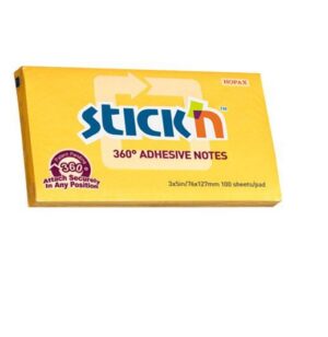 Bloczek samoprzylepny Stick"n 127X76mm. 360 stopni. ciemno zółty