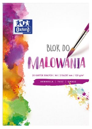 Blok do MALOWANIA OXFORD A4 20k 120G biały