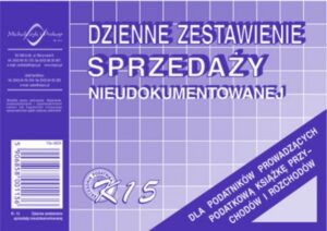 K15 Dzienne zestawienie sprzedarzy księgowo nieudokomentowanej. A6