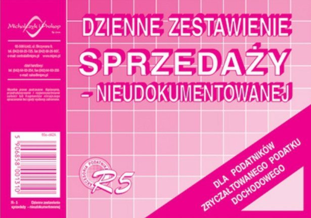 R05 Dzienne zestawienie sprzedaży A6