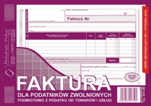 203-3E Faktura dla podatników zwolnionych podmiotowo z podatku od towarów i usług