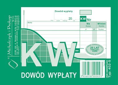 402-5 KW Dowód wypłaty A6 wielokopia
