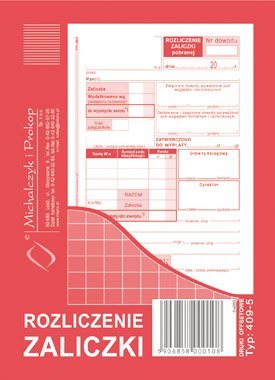 409-5 RZ Rozliczenie zaliczki