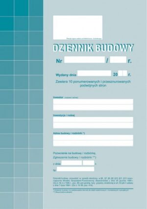 603-1 Dziennik Budowy(10kpl)A4