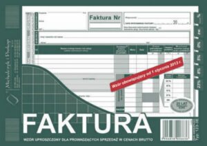 123-3E Faktura wzó uproszczony dla prowadzących sprzedaż w cenach brutto. A5. (o+1k)