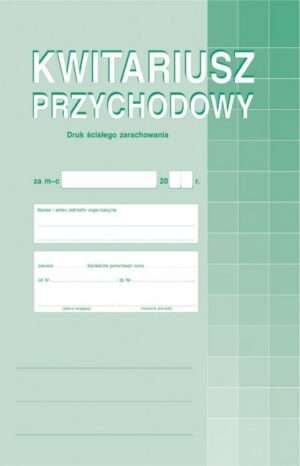 400-1 Kwitariusz przychodowy. A-4. (o+2k)