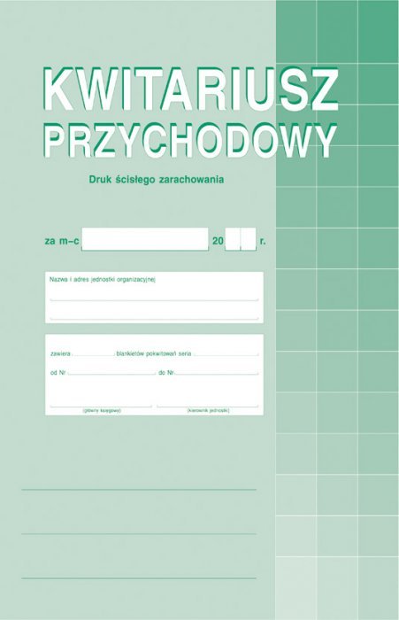 400-1 Kwitariusz przychodowy. A-4. (o+2k)