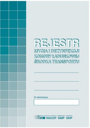H91-3 Rejestr mycia i dezynfekcji komory ładunkowej środka transportu. A5. offset