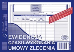 511-3E Ewidencja czasu wykonania umowy zlecenia A5 offset