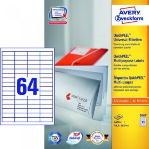 Etykiety Avery Zweckform 48.5*16.9 białe (100)