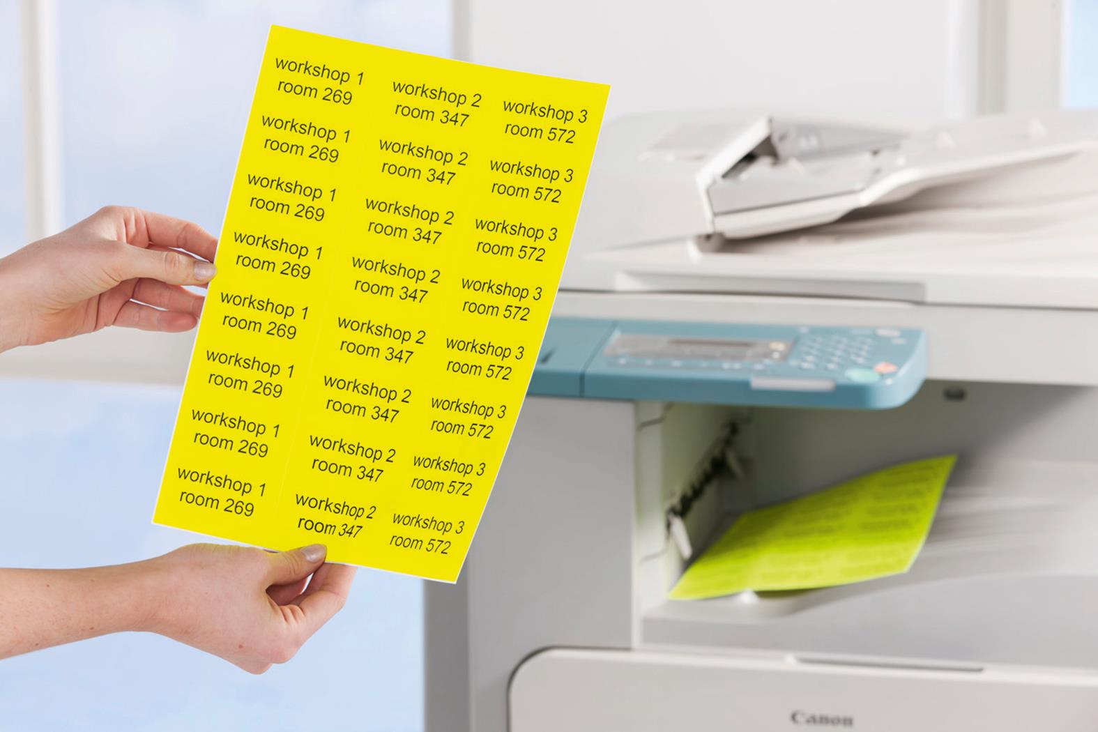 Etykiety żółte neon L7263Y-25 99.1 x 38.1 25ark. Usuwalne. Avery Zweckform - obrazek 2