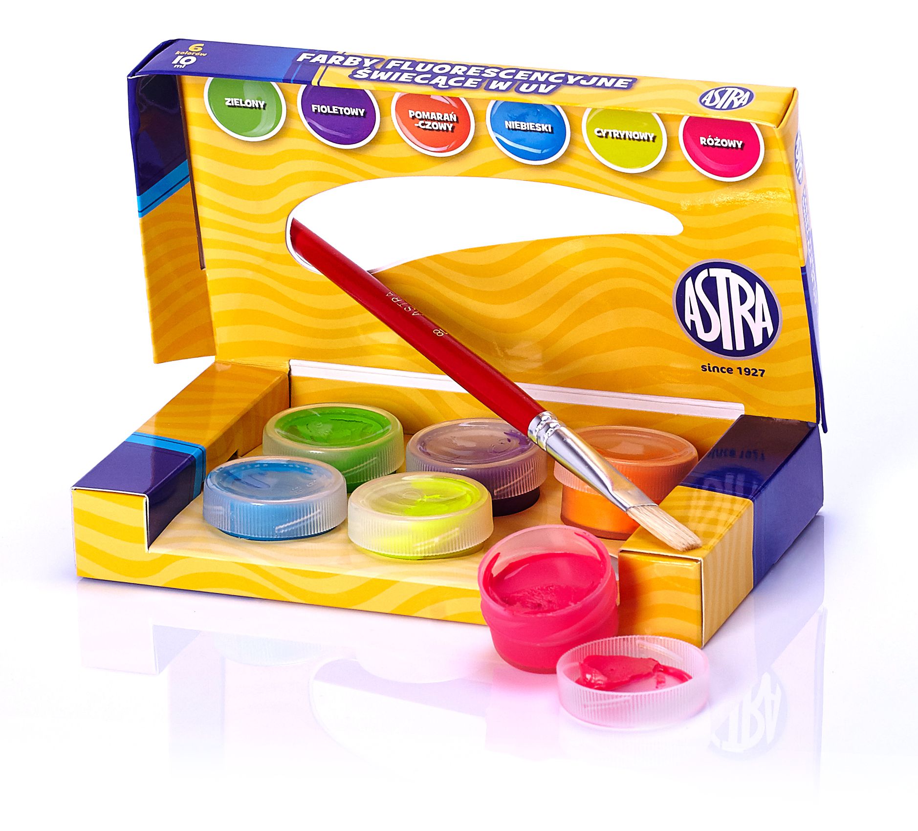Farba FLUORESCENCYJNE 6 koloró 10ml