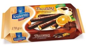 Ciastka BAHLSEN KRAKUSKI paluszki z galaretką pomarańcza w czek. 144g