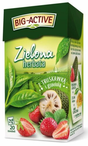 Herbata BIG-ACTIVE TRUSKAWKA-GRAVIOLA zielona 20t