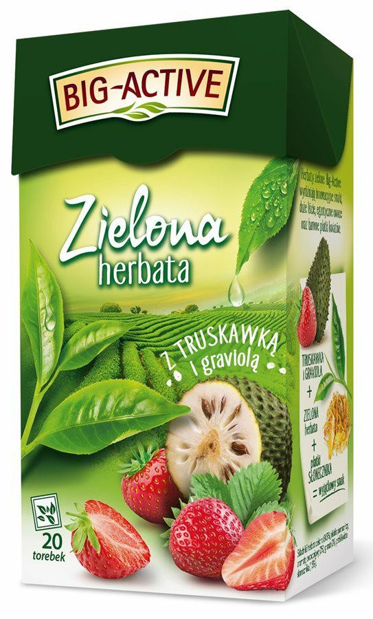 Herbata BIG-ACTIVE TRUSKAWKA-GRAVIOLA zielona 20t