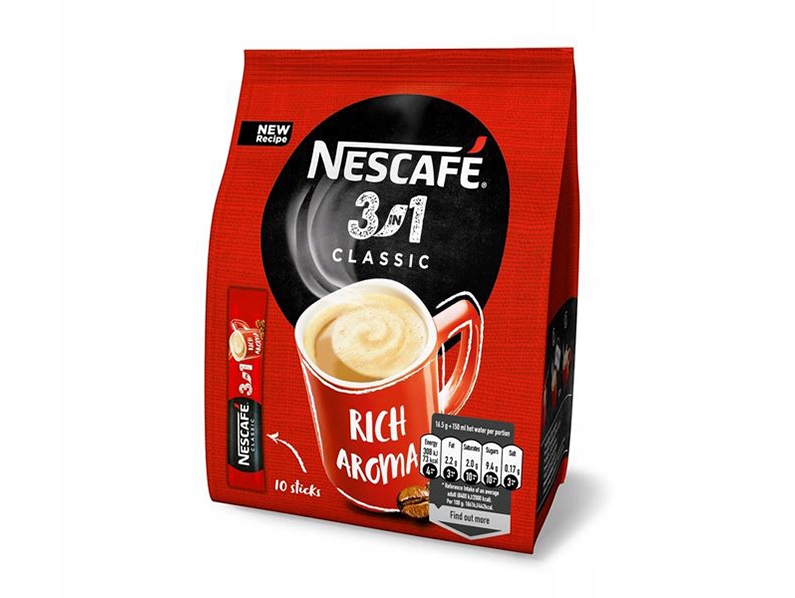 Kawa NESCAFE CLASSIC 3w1 rozpuszczalna 10 x paluszek 1.65g