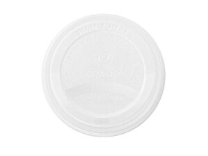 Pokrywka CPLA do kubka papierowego 350-480ml biała. op. 50 szt. 100% biodegradowalna
