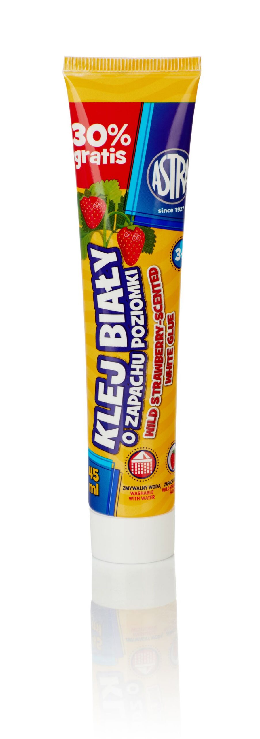 Klej biały zapachowy 45 ml - poziomka