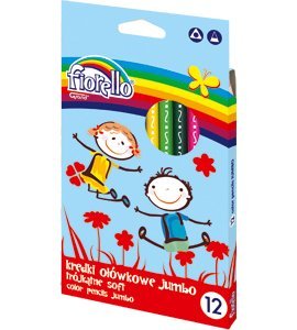 Kredki FIORELLO JUMBO Super soft 12 kolorów trójkątna JUMBO 170-2218