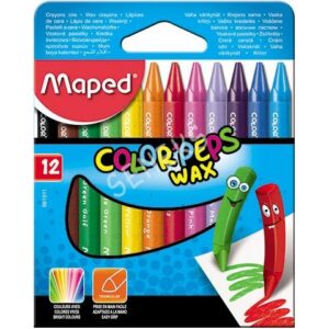 Kredki COLORPEPS świecowe 12 szt pudełko z zawieszką Maped