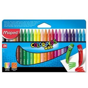 Kredki COLORPEPS świecowe 24 szt pudełko z zawieszką Maped