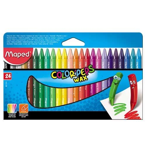 Kredki COLORPEPS świecowe 24 szt pudełko z zawieszką Maped