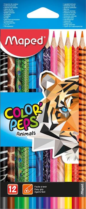 KREDKI COLORPEPS ANIMALS TRÓJKĄTNE 12 SZT