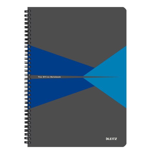 Kołonotatnik Leitz Office. A4. w kratkę. z okładką kartonową 90 kartek niebieski