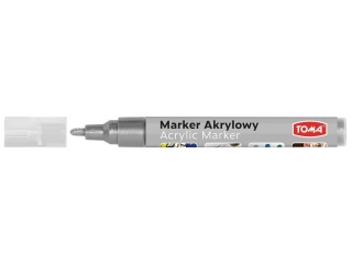 Marker akrylowy końcówka ścięta 2-5mm srebrny TOMA TO-402