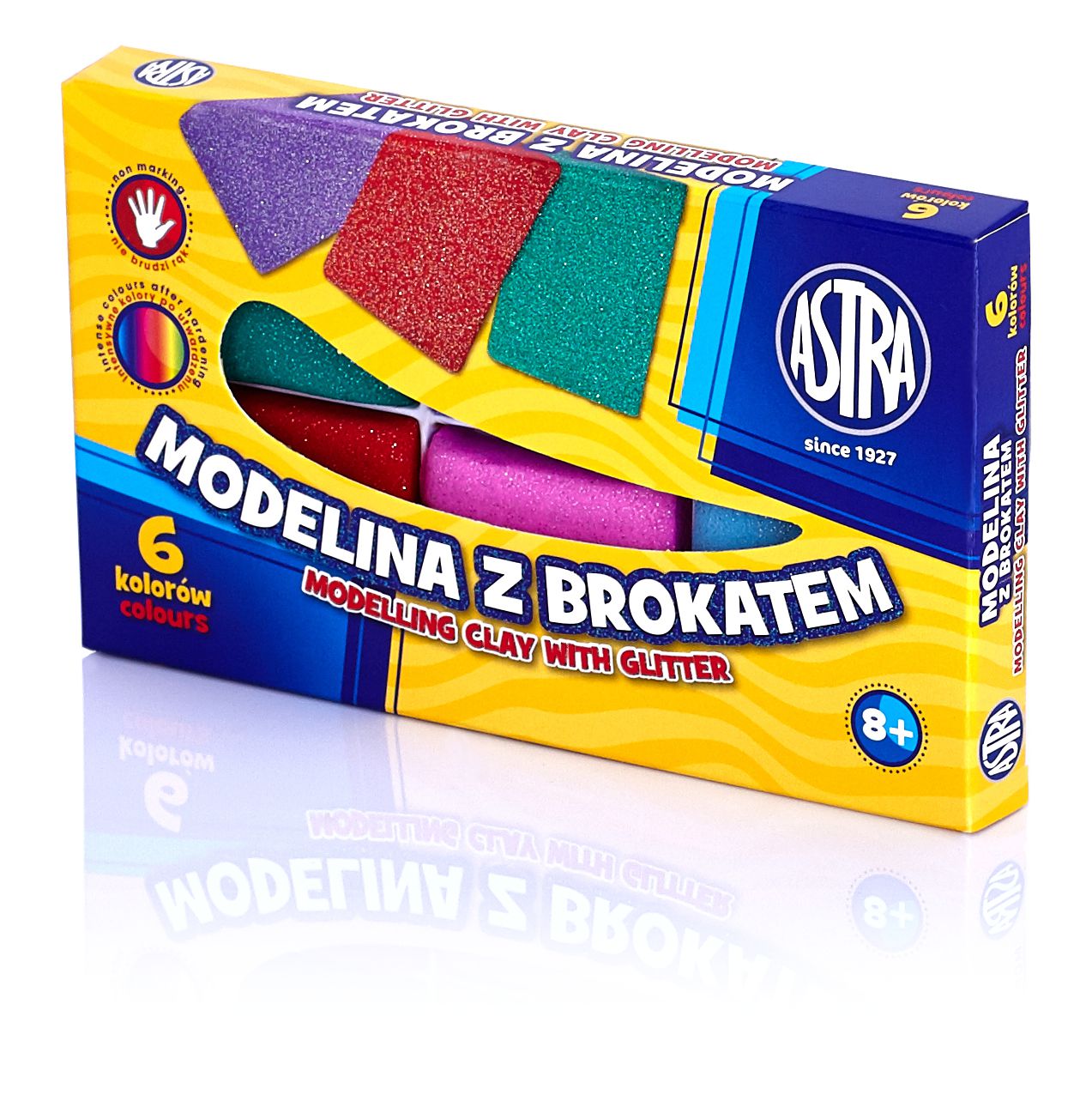 Modelina z brokatem 6 kolorów