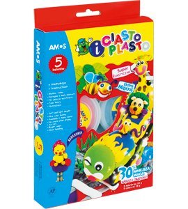 Masa plastyczna CIASTO PLASTO 5 kolorów + akcesoria