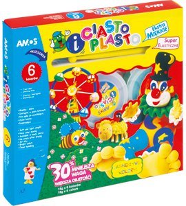 Masa plastyczna CIASTO PLASTO 6 kolorów + akcesoria