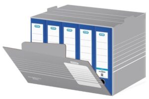 Karton ELBA archiwizacyjny zbiorczy ELBA na dokumenty i pudła archiwizacyjne otwierane z przodu