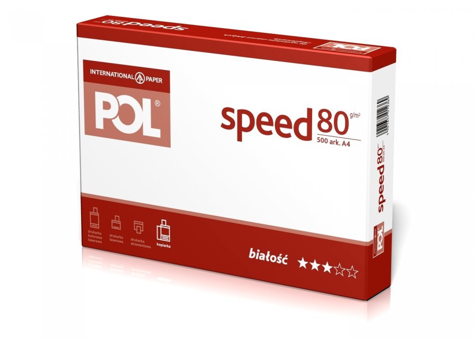 1.Papier xero A4 POLSPEED KLASA "C" białość CIE 153