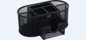 Przybornik na biurko GRAND GR-1776 siatka metalowa czarny-matowy