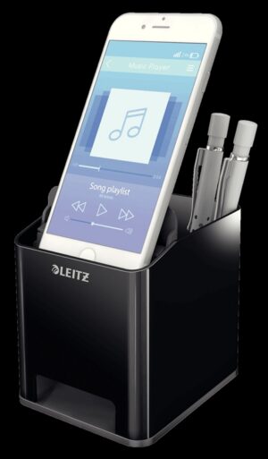 Kubek na Długopisy Leitz WOW ze wzmacniaczem dźwiękuczarny